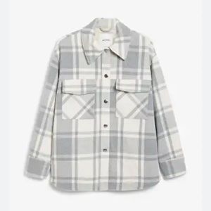 Monki gray flannel shacket shirt jacket - XS